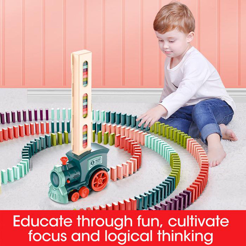 Domino Train Jouets Bébé Jouets Voiture Puzzle Automatique Libération Licence Électrique Blocs de Construction Train Jouet